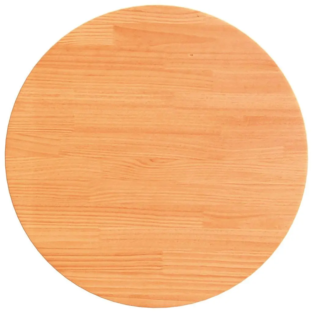Round Wooden Table Top Solid Pine Wood Brown 70 cm Wax Indoor Coffee Tabletop