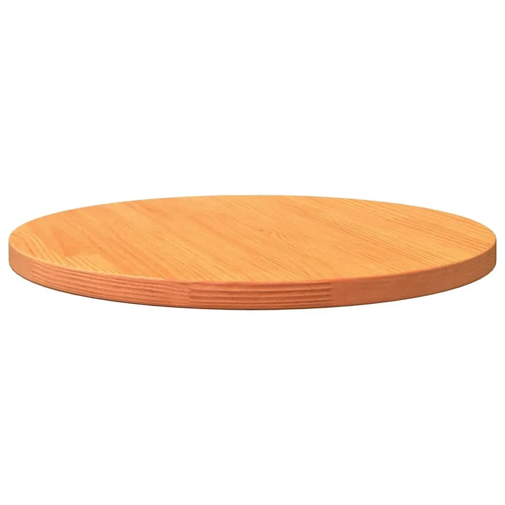 Round Wooden Table Top Solid Pine Wood Brown 70 cm Wax Indoor Coffee Tabletop