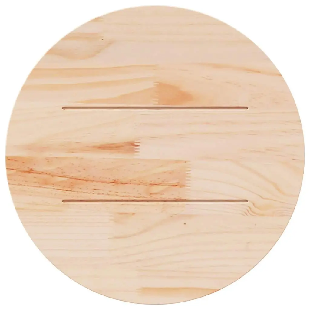 Round Wooden Table Top Solid Pine Wood Brown 70 cm Wax Indoor Coffee Tabletop