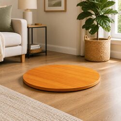 Round Pinewood Table Top Ø80cm, Brown Finish