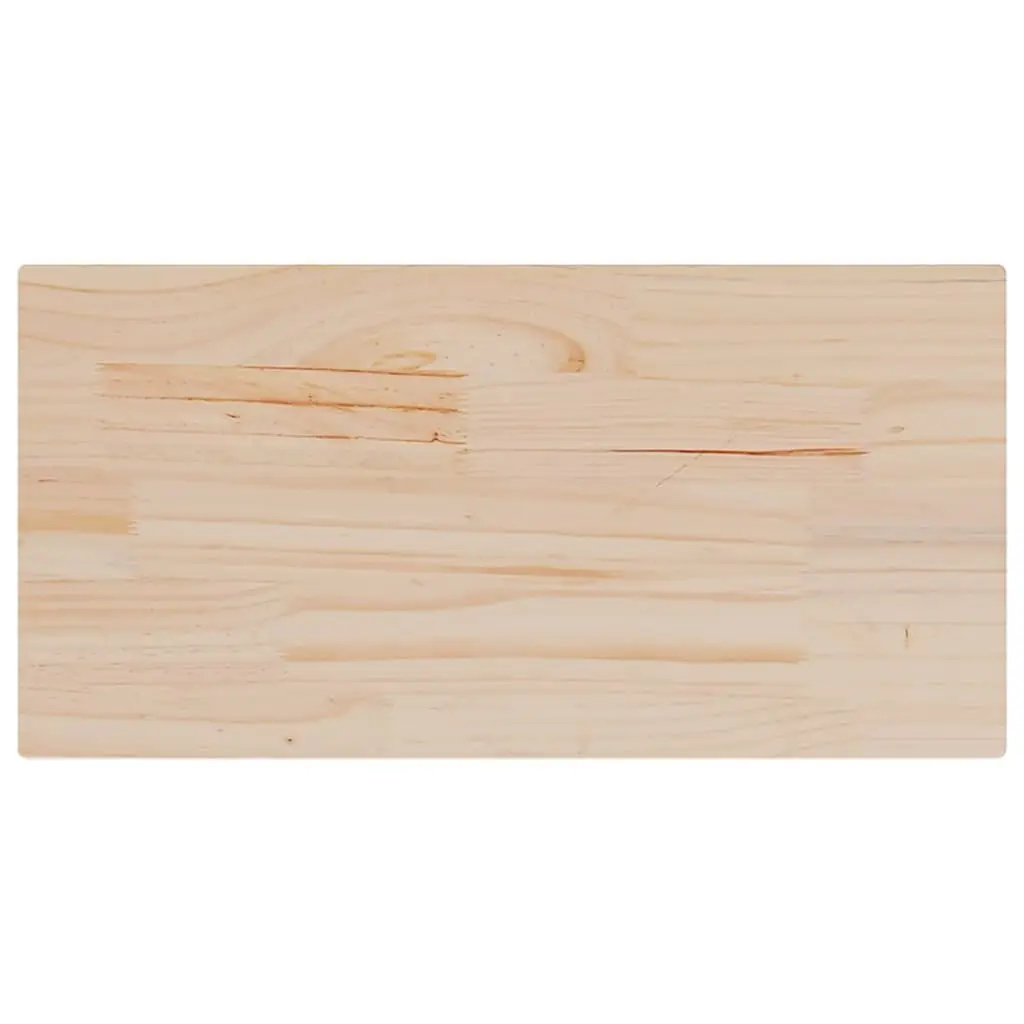 Rectangular Wooden Table Top Replacement Solid Pine Wood 70x35cm Brown