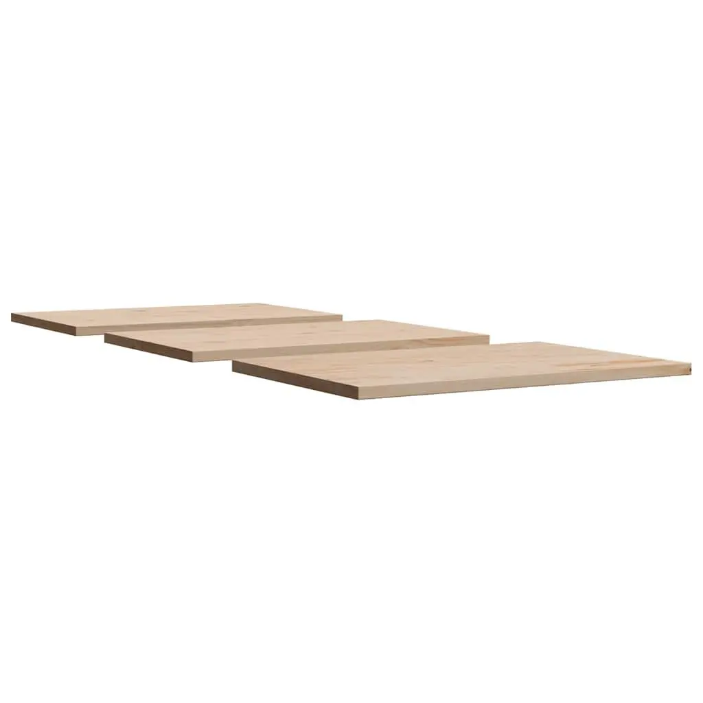 Solid Pine Wood Table Top Rectangular 80x47cm Brown 3 Piece Set