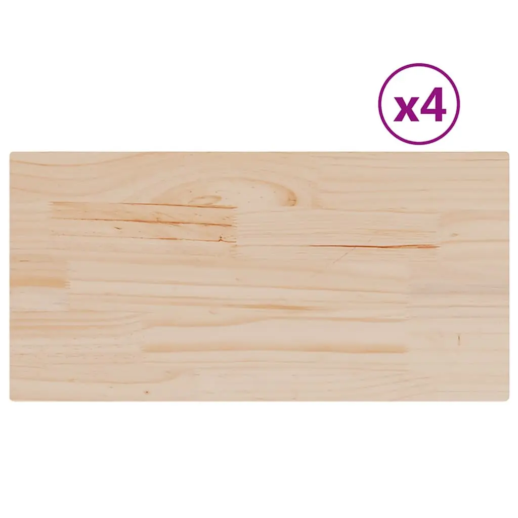 Wooden Table Tops Rustic Solid Pine 90x45cm Brown 4 Piece