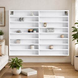 Wall Mounted Vitrine Cabinet - White Floating Shelf