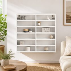 White Floating Vitrine Cabinet 60x8.5x58 cm for Storage