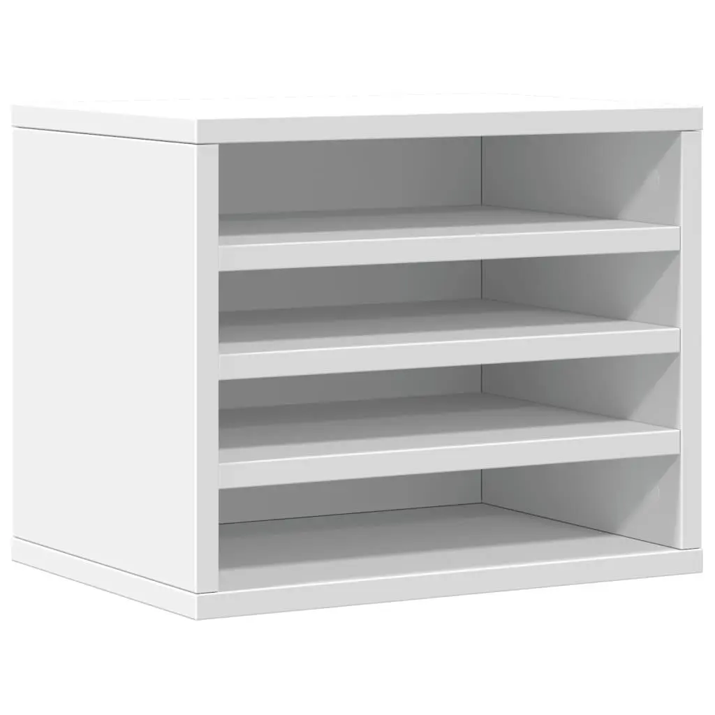 Desk Organiser Compact White Office Storage Filing Accessories 36 x 26 x 29.5 cm
