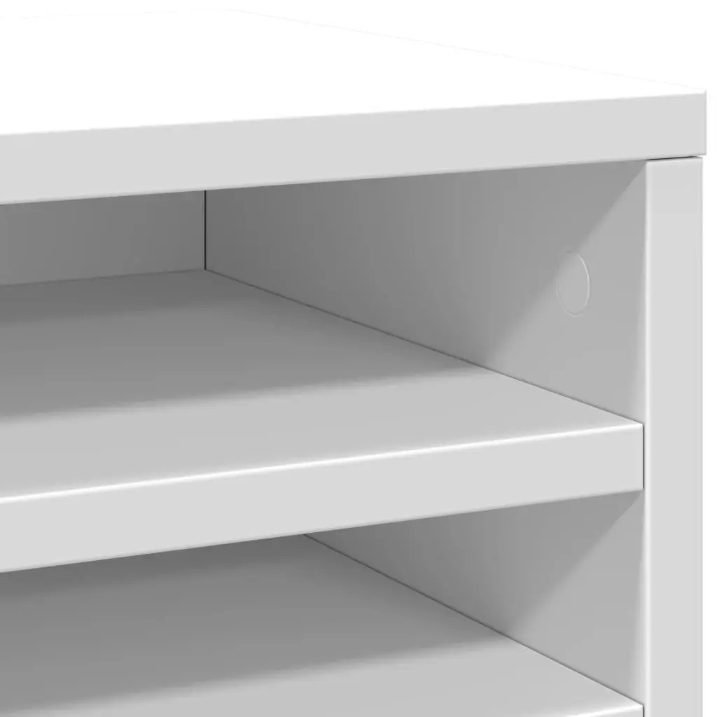 Desk Organiser Compact White Office Storage Filing Accessories 36 x 26 x 29.5 cm