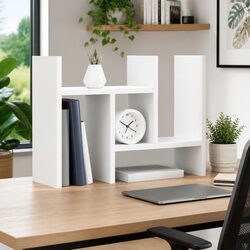 Engineered Wood Desk Organiser 34.5x15.5x35.5 cm in White
