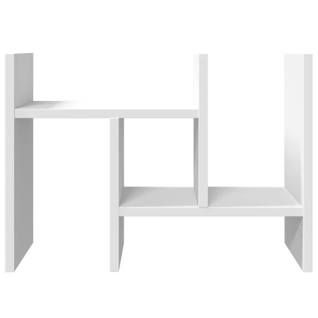 Desk Organiser Adjustable White 34.5x15.5x35.5 cm Engineered Wood Storage Shelf