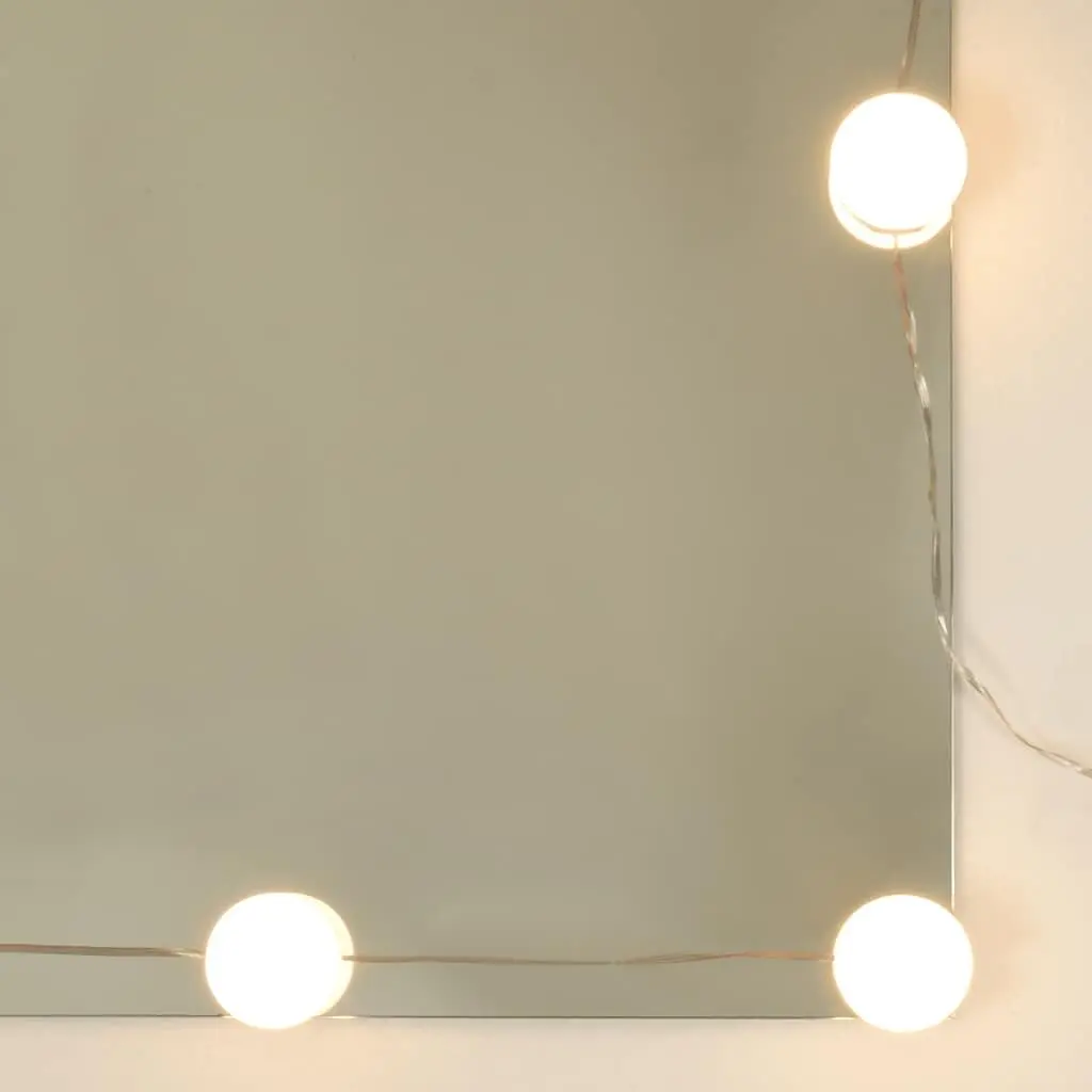 Dressing Table LED Mirror Storage Brown 80x41x134.5cm