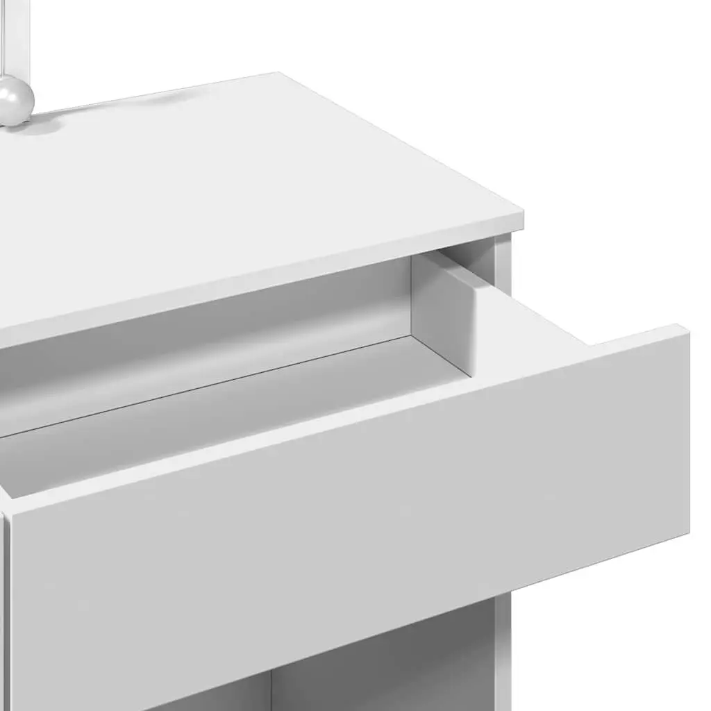 Dressing Table with LED Mirror 2 Drawers White