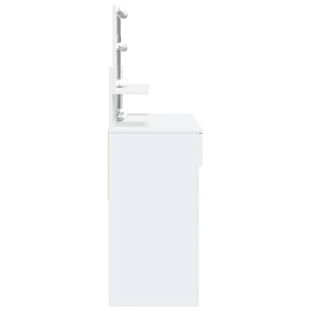 Dressing Table with LED Mirror Storage Drawers White 100L x 40W x 130H cm