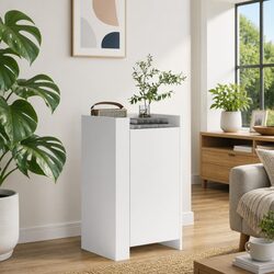 Storage Cabinet White 45x35x75 cm Engineered Wood Sideboard