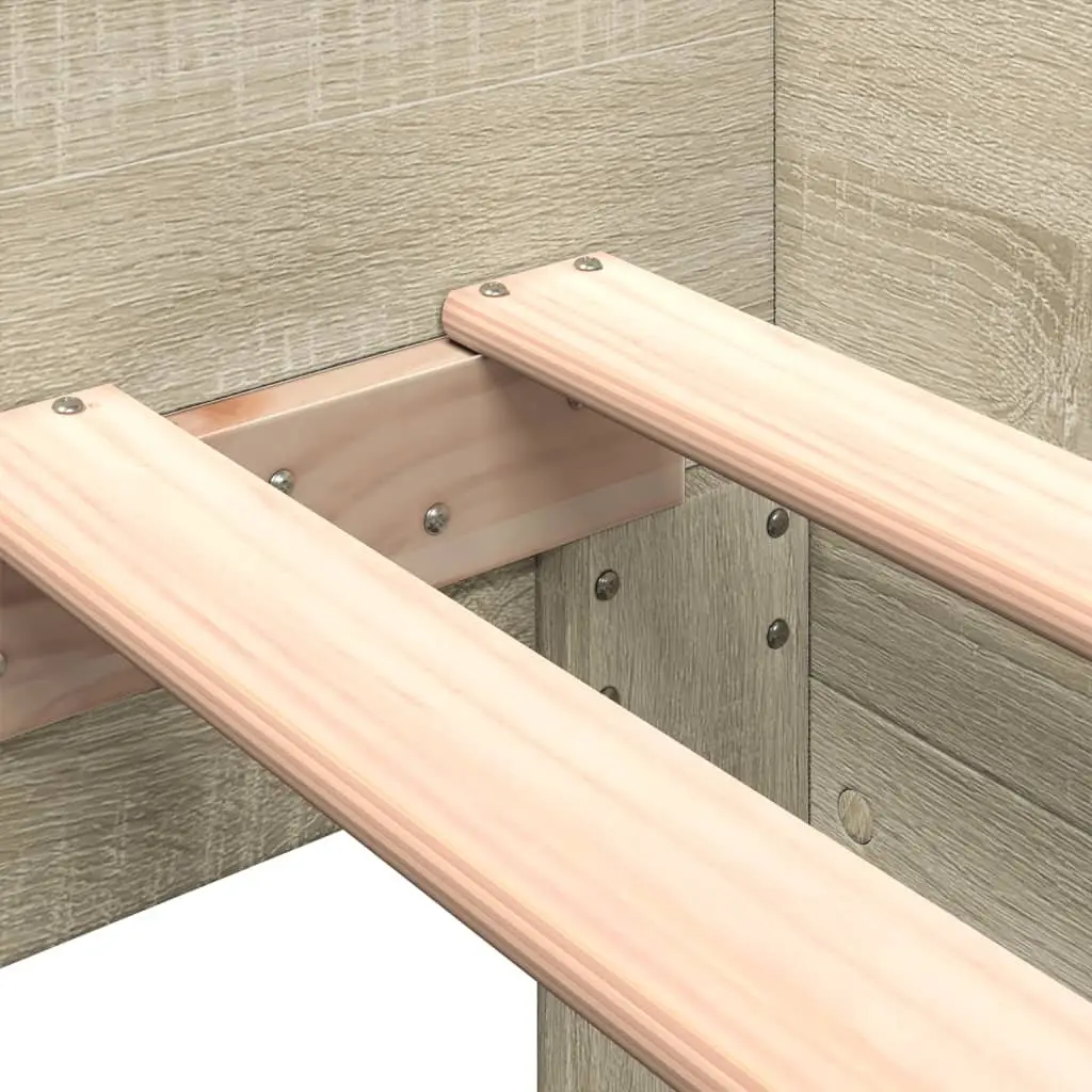 Bed Frame Slatted Base 90x190 cm Brown Sonoma Oak Engineered Wood