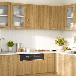 Brown Wall-Mounted Hanging Cabinet for Kitchen Storage