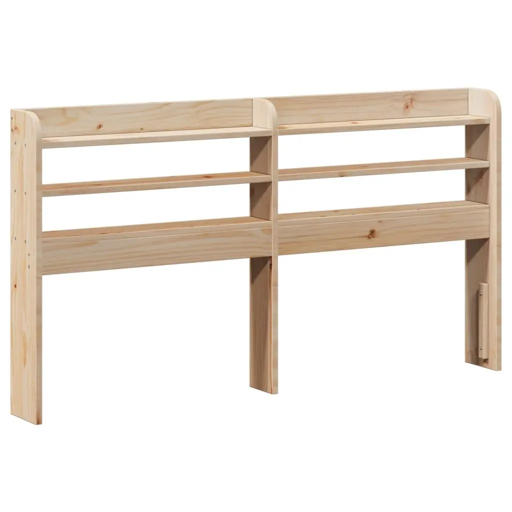 Freestanding Headboard with Storage Shelves Space-saving 150cm Brown Solid Wood