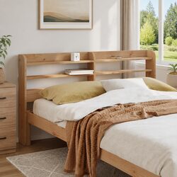 140cm Freestanding Headboard with Storage Shelves