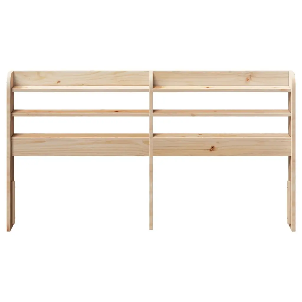 Headboard with Storage Shelves 135cm Bedroom Furniture Solid Wood Pine Brown