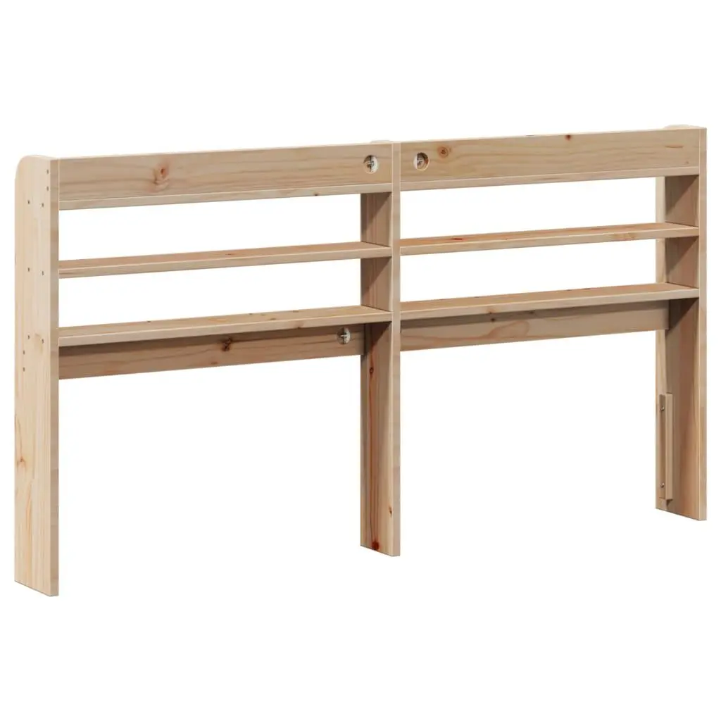 Headboard with Storage Shelves 135cm Bedroom Furniture Solid Wood Pine Brown