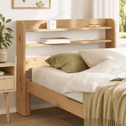 100cm Freestanding Headboard with Storage Shelves