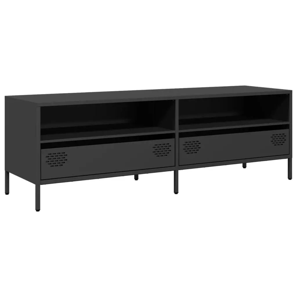 TV Cabinet Industrial Style Storage Unit with Drawers 135cm Black