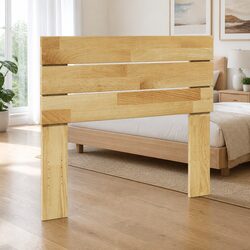 100 cm Oak Wood Headboard for Bed with Solid Construction