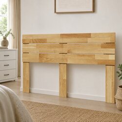 135 cm Solid Oak Brown Headboard for Bed Frame