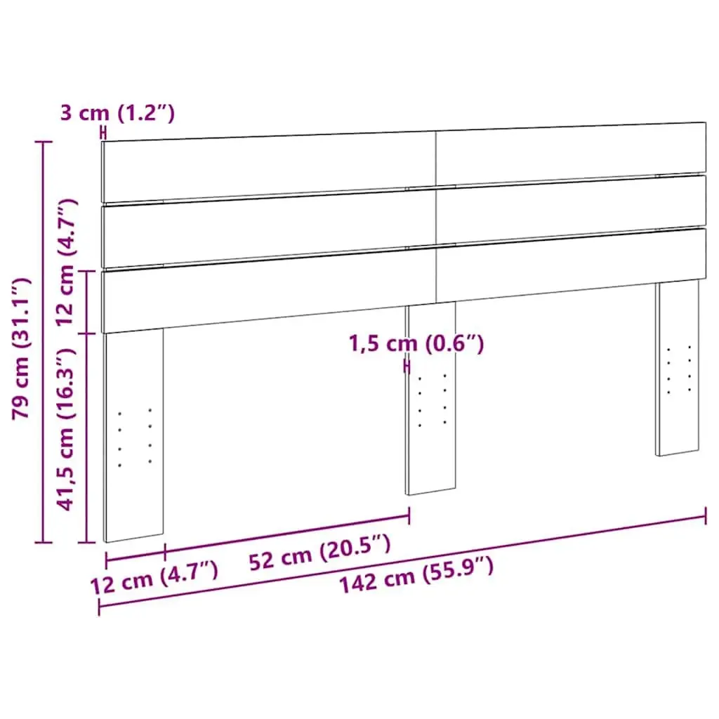 Headboard 140 cm Solid Wood Bed Support Reading TV Backrest Bedroom Furniture
