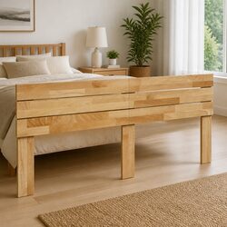 180 cm Brown Solid Oak Headboard for Bed Support