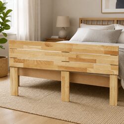 200 cm Solid Wood Oak Brown Headboard for Bed Frames