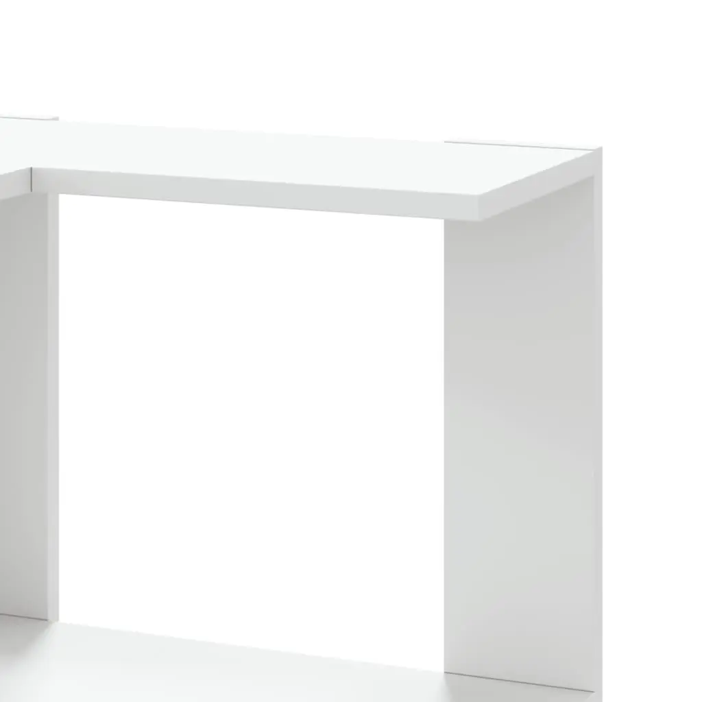 Corner Bookcase 3-Tier Engineered Wood Storage Shelf White