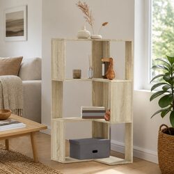 Compact Corner Bookcase 3-Tier Display Shelf
