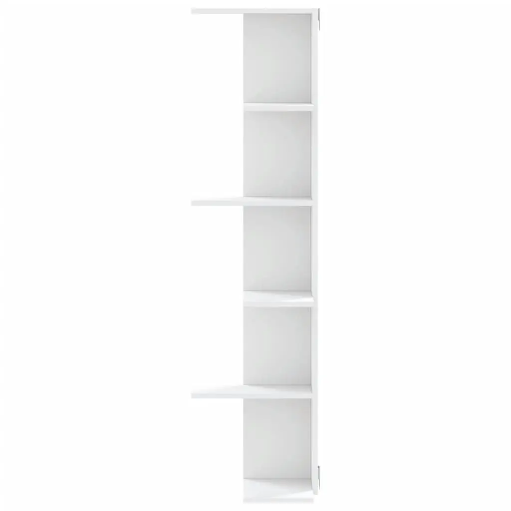 Corner Shelf Space-saving Wall-mounted 36.5x36.5x140cm White Storage Display Unit