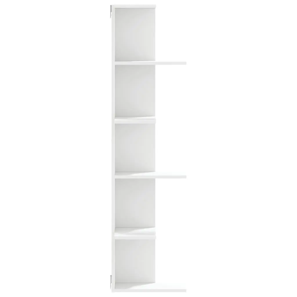 Corner Shelf Space-saving Wall-mounted 36.5x36.5x140cm White Storage Display Unit