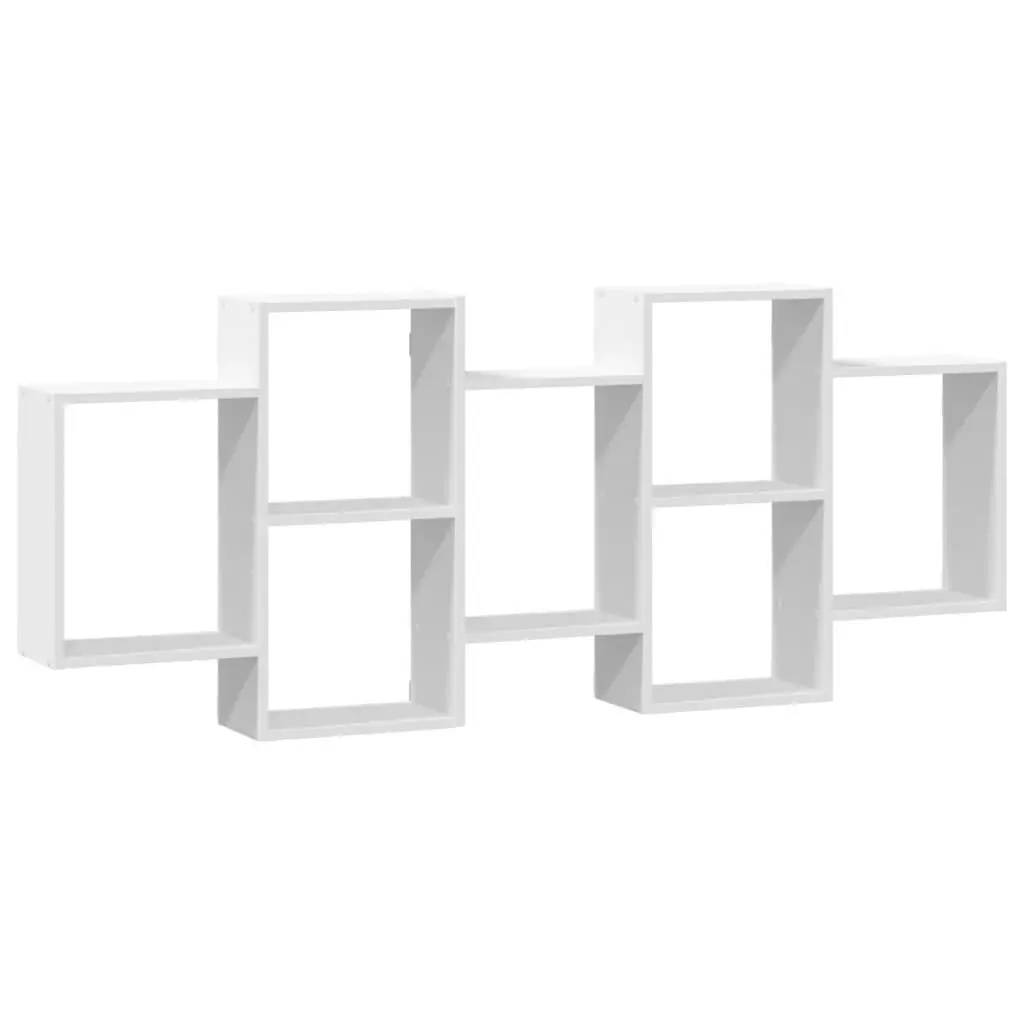 Wall Shelf Floating Storage Organiser White 159x18x65 cm Engineered Wood