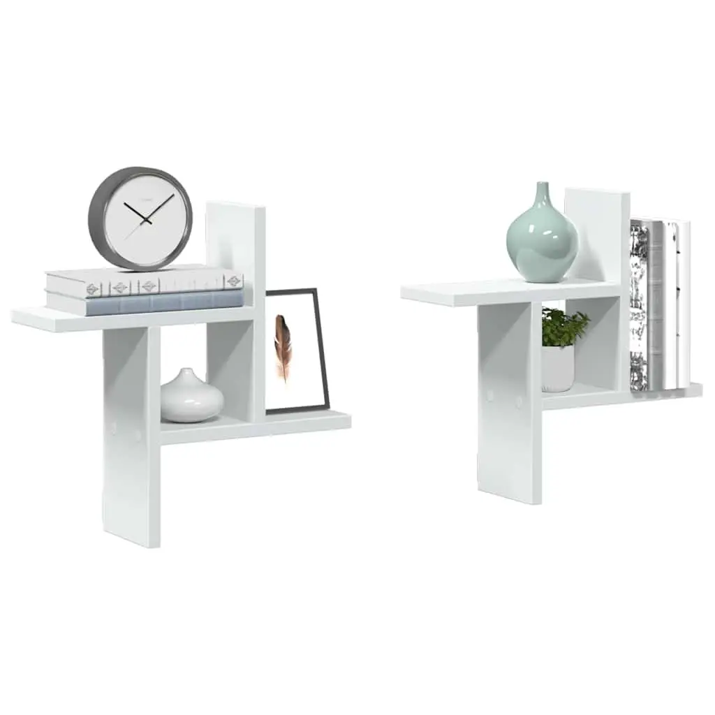 Wall Shelves Space Saving White 38x12x38 cm Floating Storage Display Unit