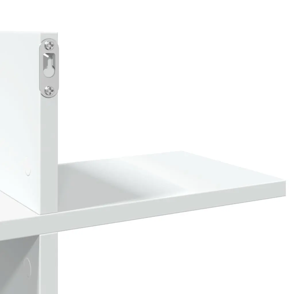 Wall Shelf Space-saving White Floating Storage Unit Engineered Wood 124.5 x 18 x 60.5 cm