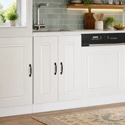 Sink Base Cabinet Kitchen Storage in White Engineered Wood