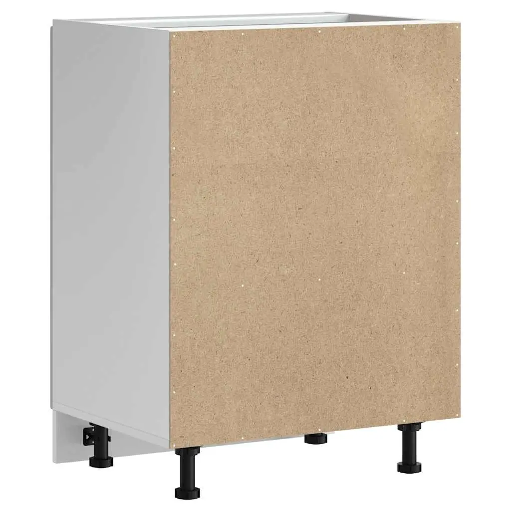 White Engineered Wood Sink Base Cabinet for Kitchen Storage with Concealing Doors 60x46x81.5cm
