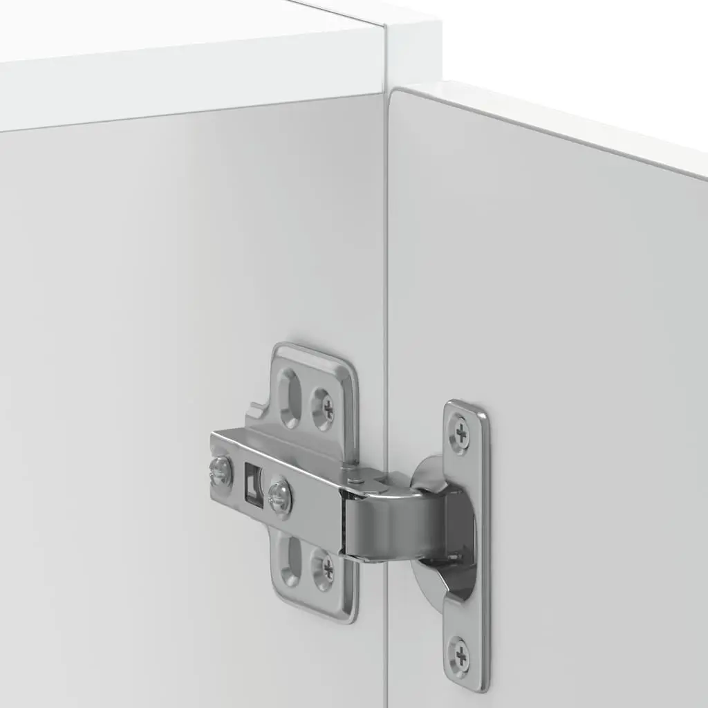 White Engineered Wood Sink Base Cabinet for Kitchen Storage with Concealing Doors 60x46x81.5cm