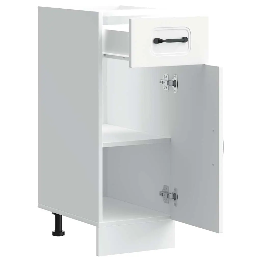 Kitchen Base Cabinet Adjustable Feet White Engineered Wood Storage Cupboard