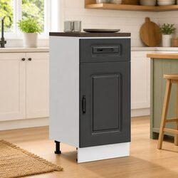 Engineered Wood Kitchen Base Cabinet - Black Storage Solution