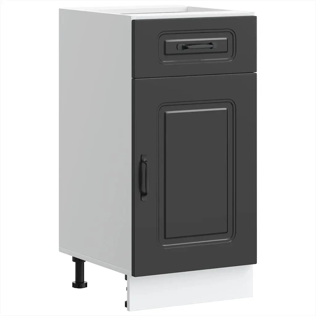Kitchen Base Cabinet Engineered Wood Storage Organiser Black