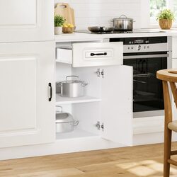 Engineered Wood Kitchen Base Cabinet with High Gloss Finish