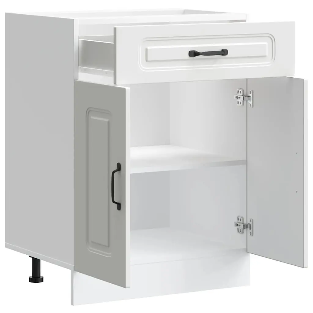Kitchen Cabinet Adjustable Feet White Engineered Wood Storage Cupboard