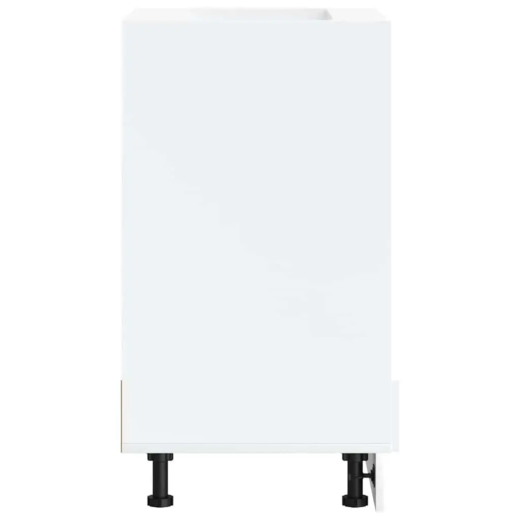 Kitchen Cabinet Adjustable Feet White Engineered Wood Storage Unit