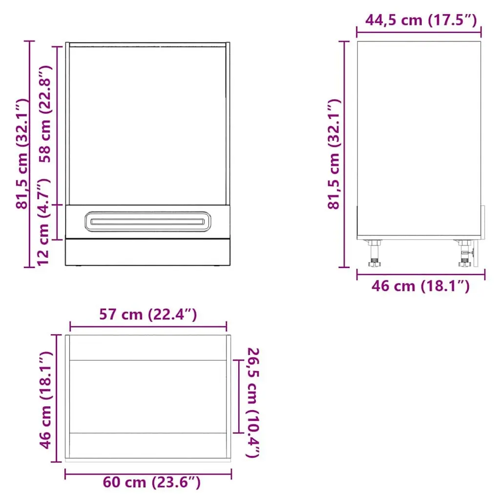 Kitchen Cabinet Adjustable Feet White Engineered Wood Storage Unit