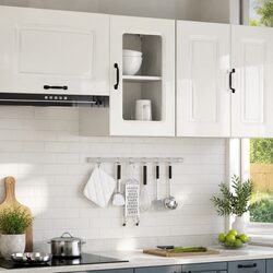 Engineered Wood Wall Cabinet with Glass Door for Storage