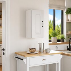 Kitchen Wall Cabinet Kalmar White Storage Engineered Wood Cupboard Organiser