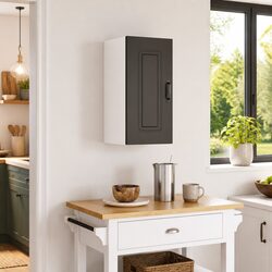 Engineered Wood Kitchen Wall Cabinet - Black Storage Solution